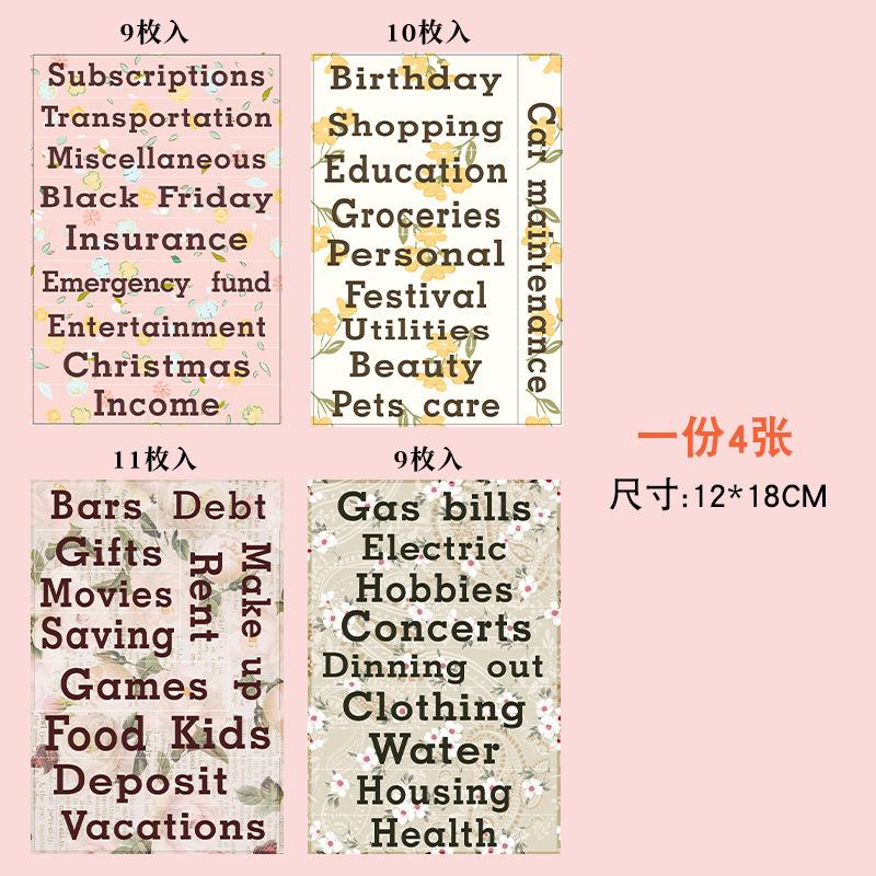 Loose-Leaf Notebook Handwritten Labels Indicate White And Blue Color Stickers Letter Stickers Sticky Notes Index Stickers