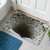 3D Rugs Optical Illusion Anti-Slip Hole Doormat 3D Illusion Hole Rug for Christmas Halloween Bedroom Living Room Bathroom