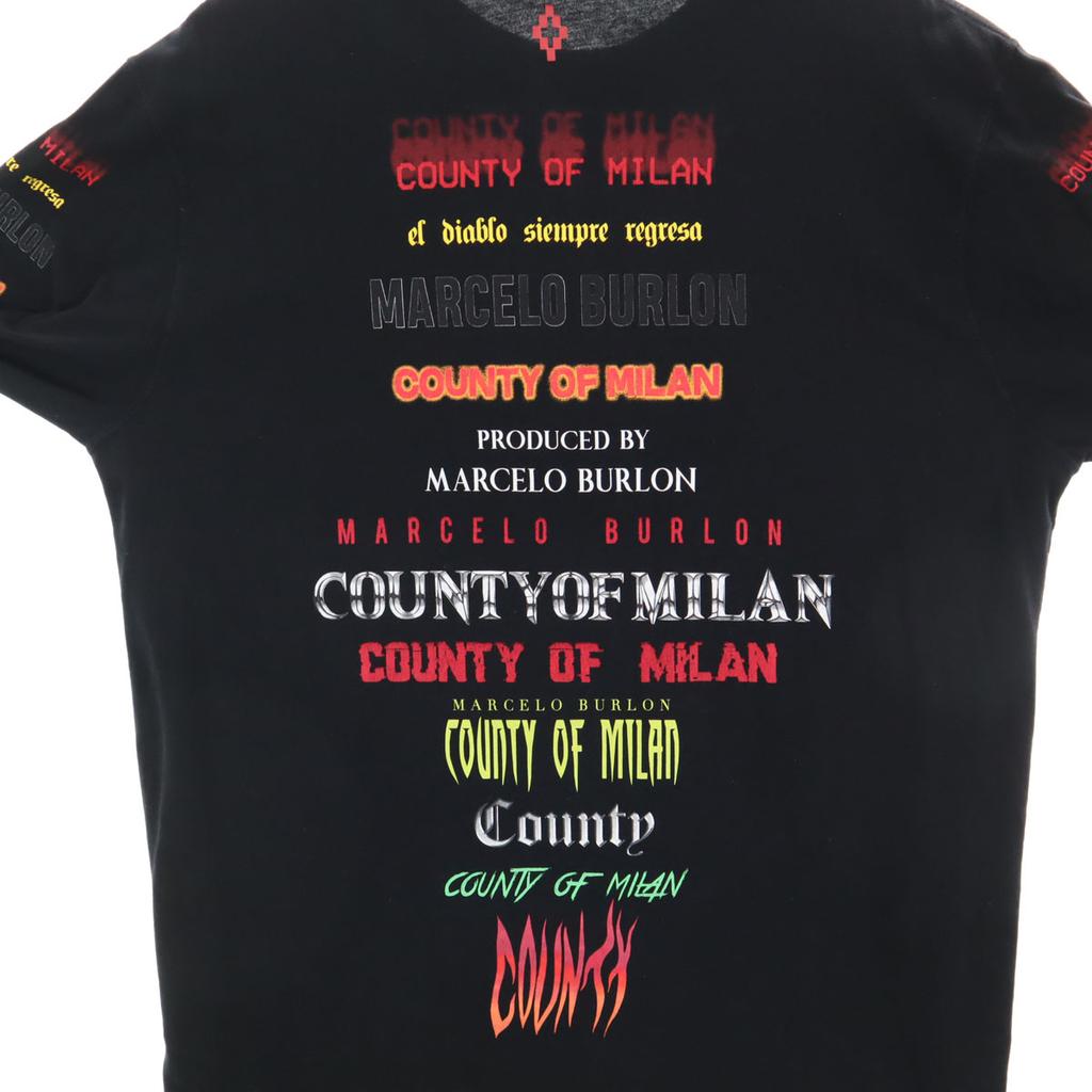 MARCELO BURLON Back print Long sleeve T-shirt S black Ron T Men's Used