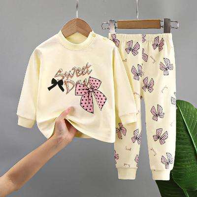 Cute Cartoon Design Pure Cotton Sleepwear Set for Boys and Girls - Long Sleeve Top and Pants for Autumn