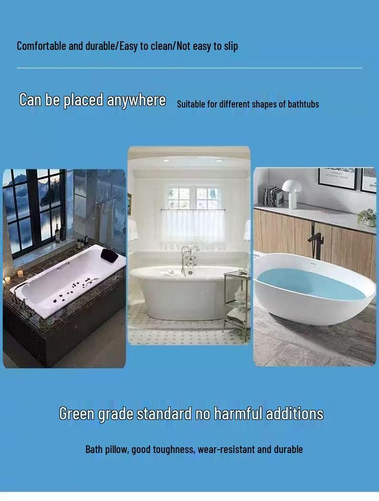 Knochenförmiges Badekissen mit 3D-Netz und Saugnäpfen für Kopf- und Nackenstütze