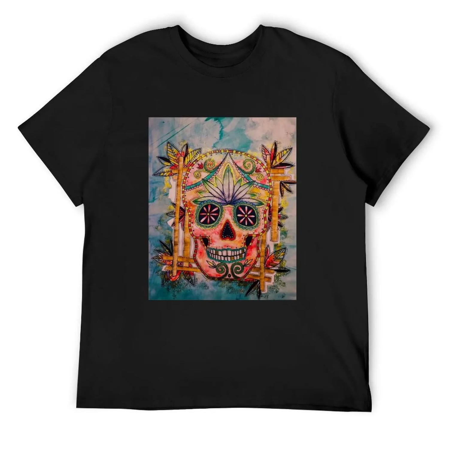 Sayulita Skull T-Shirt funny meme t-shirts funny gifts oversizeds croswit shirt man funny t shirts men XXXXXL чёрный