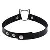 DECI Choker Heart Cat Circular Collar Leather Necklace Adjustable Size Accessory Gothic Alternative Unique Cosplay Harajuku Style Unisex