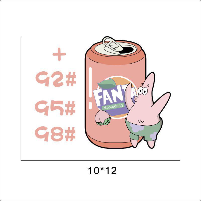 

Наклейка на крышку бензобака автомобиля Crayon Shin-chan - Напоминание о заправке и предупреждающий декор