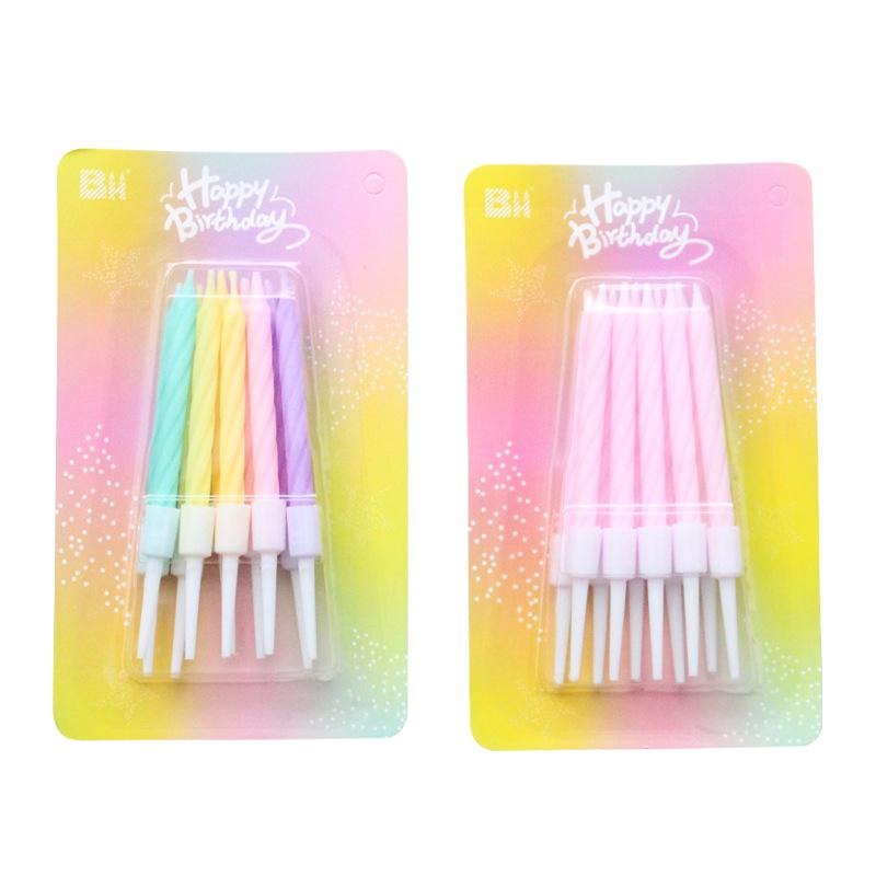 New Birthday Cake Colorful Threaded Candles Creative Children's Party Colorful Mixed 10 Small Candles