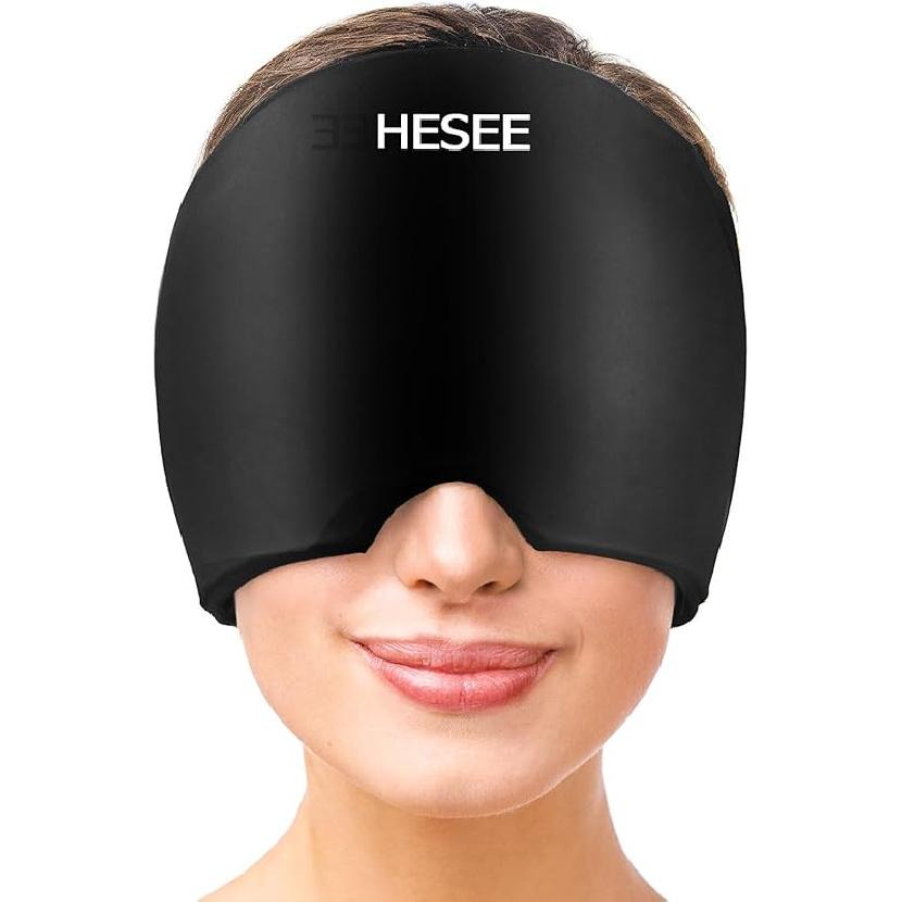 Migraine Relief Cap, Headache Relief Hat for Migraine Cap, Hot and Cold Therapy, Headache Eyes Mask for Stress Relief, Ice Pack Head Wrap for Sinus,