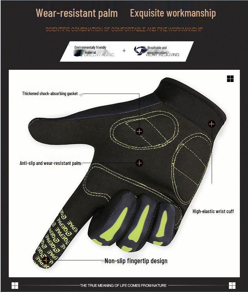 Qepae Chipoer Full Finger Warm Skull Cycling Gloves for Outdoor Sports