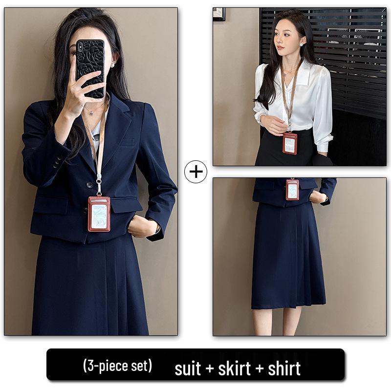 Early Autumn Professional Age-Defying Petite Interview Suit Set with Midi Skirt