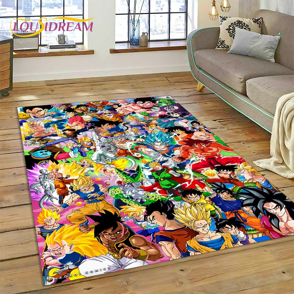 HD Japan Anime D-Dragon-Ball Cartoon 3D Rug Carpet for Living Room Bedroom Decor,Non-slip Decoration for Sofa Doormat Gift Kid