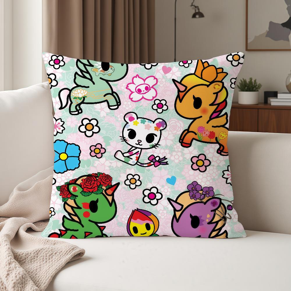 Trendy Brand Ttokidokis Cartoon Cute Pillow Case Suitable For Bedrooms Living Rooms Cars Home Decoration