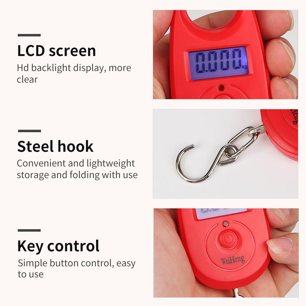 25Kg 5g  Mini Digital Scale Electronic Fishing Weight Pocket Luggage Scales Hanging Hook Mini LCD Weighing Scale