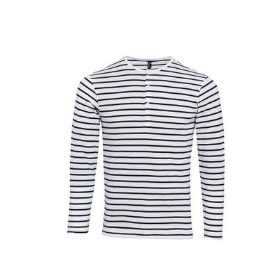 Pánské tričko s dlouhým rukávem a rolovacím rukávem John Stripe