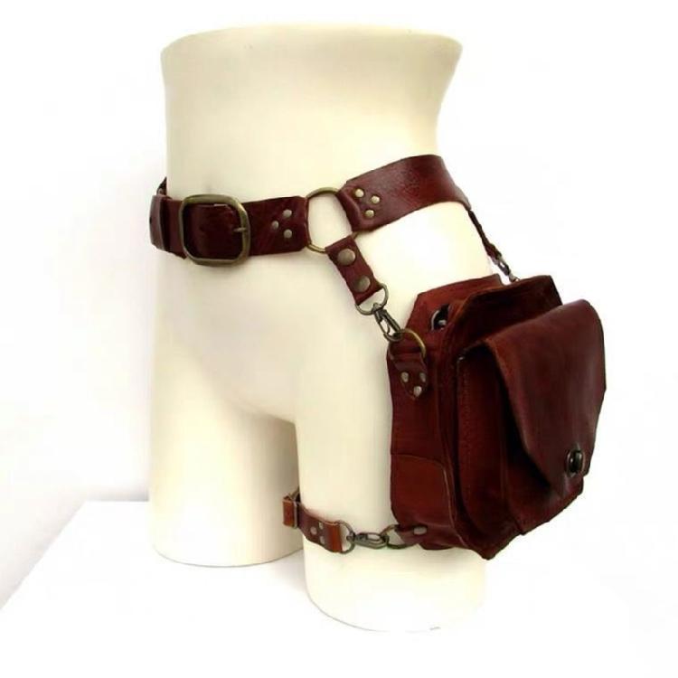 Medieval Waist Belt Drop Leg Bag Leather Waist Bag Motorcycle Waist Bag Halloween Costume Accessories for Women Women