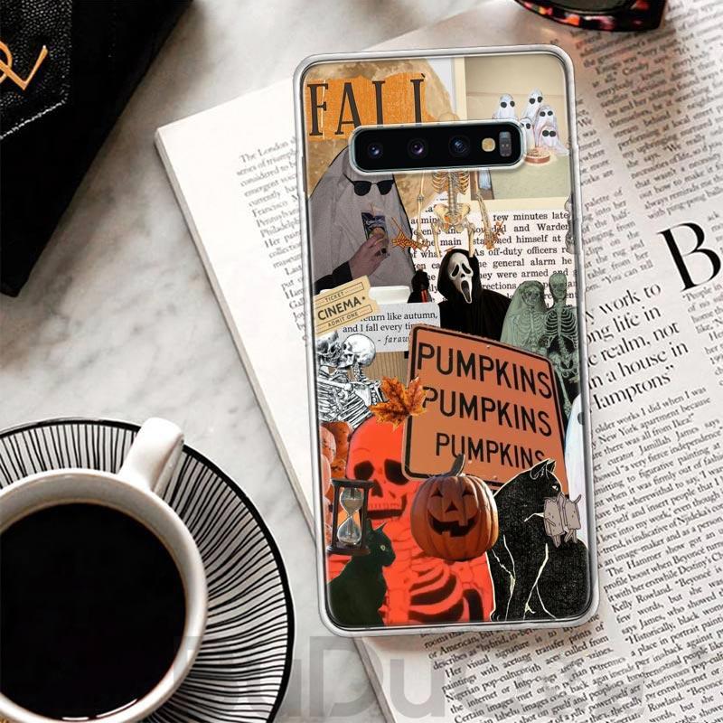 October Fall Halloween Spooky Pumpkin Cover For Samsung Galaxy S23 S22 S24 S25 Ultra Phone Case S21 Plus S20 FE S10 + S25Ultra P