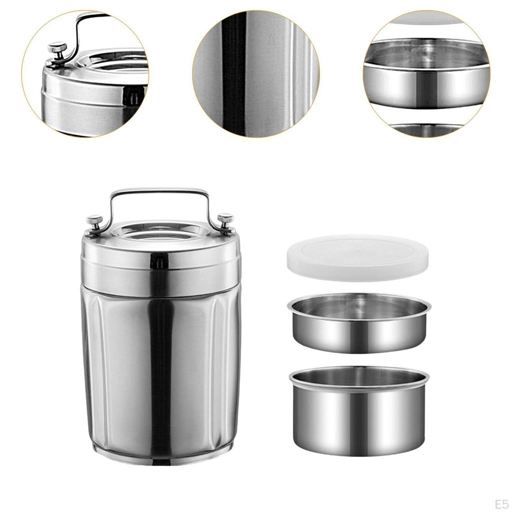 Lunchlåda i rostfritt stål Vuxna 1,9L Stor kapacitet Isolerad väska Behållare