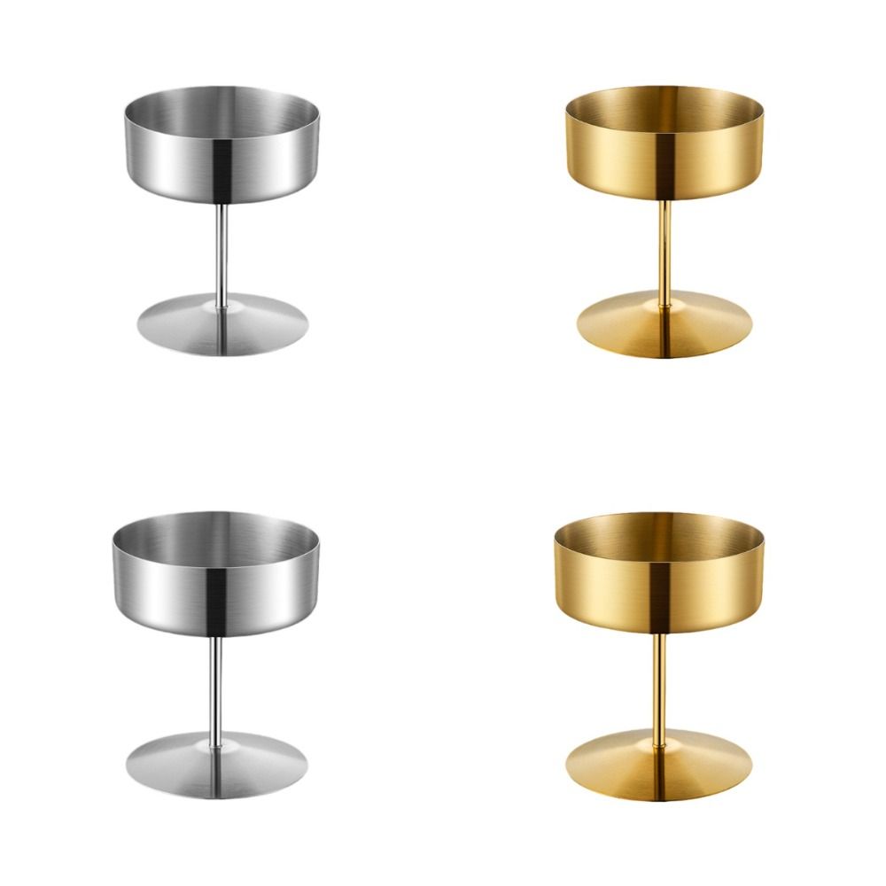 304 Stainless Steel Ice Cream High Footed Cup 200/400ML Pudding Cup Dessert Serving Cup Tableware