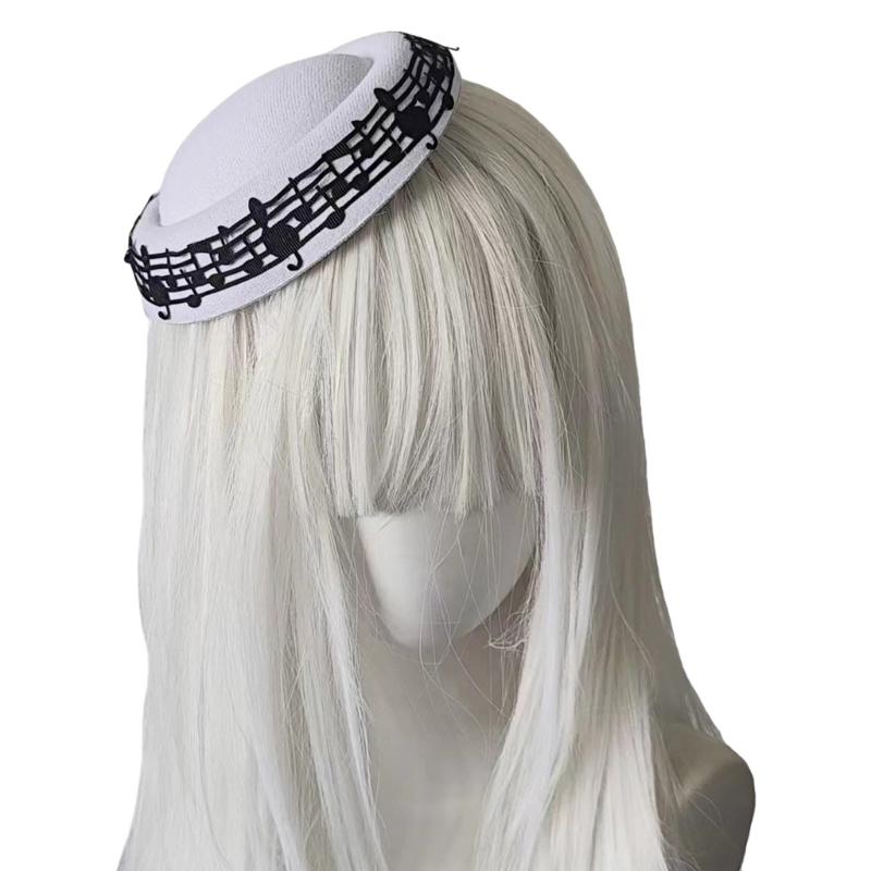 Pillbox Hat Musical Note Top Hat Millinery Fascinator Base Hat for Women Casual Wear Western Fedoras Hostesses Wear