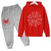 Autumn Winter Spider Printed Hoodies Sweatpants Set Fashionable Casual Warm Sports Long Sleeved Pants Men's Sport Wear