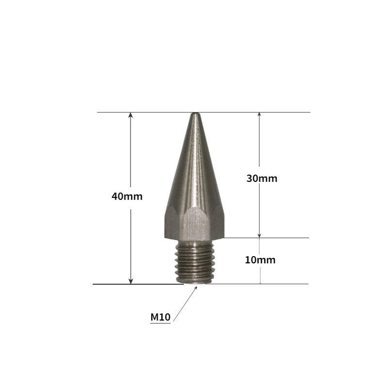 

1pcs Stainless Steel Mini Prismatic Pole GPS Pole Tip M10 M8 Point Replacement For Prismatic Rod With 1/4 Female Thread