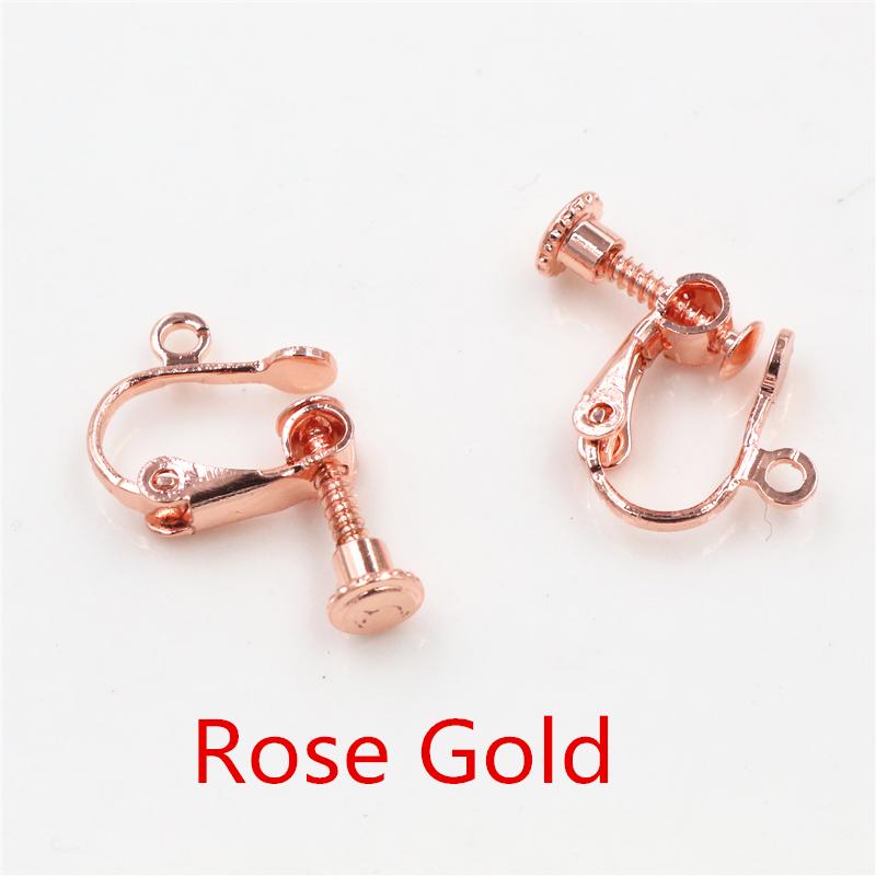10 buc 15*13mm șurub din alamă Clip pentru ureche Setări pentru cercei Tampoane de rotire Constatări pentru cercei Bază Ramă goală pentru consumabile de bijuterii