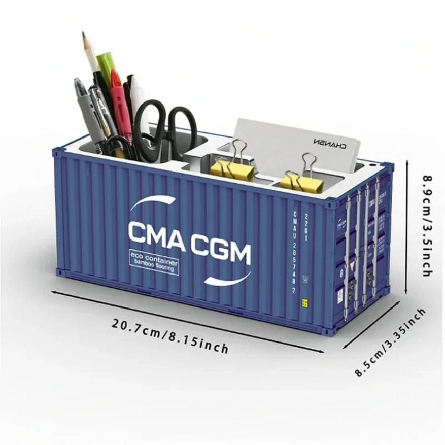 Contenedor de Carga Marítima Simulado a Escala 1/20 Portalápices Caja de Almacenamiento Nuevos Estilos Caja de Almacenamiento de Plástico Organizador de Escritorio