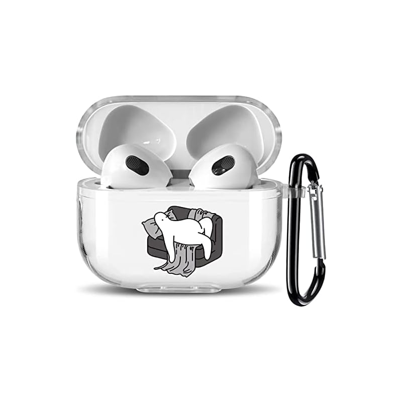 

AirPods 4 case airpods 4th generation cover charging case Full protection lightweight Shockproof with key chain clip simple Fashionable cute