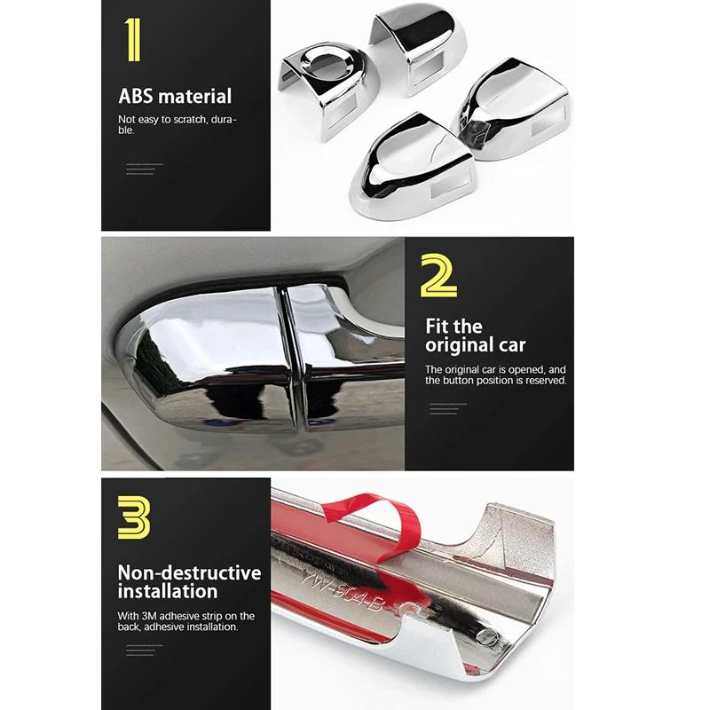 Car Door Handle Cover Trim For VW Volkswagen POLO MK6 AW BZ 2017~2023 Scratch Protector Chromium Styling Sticker Car Accessories