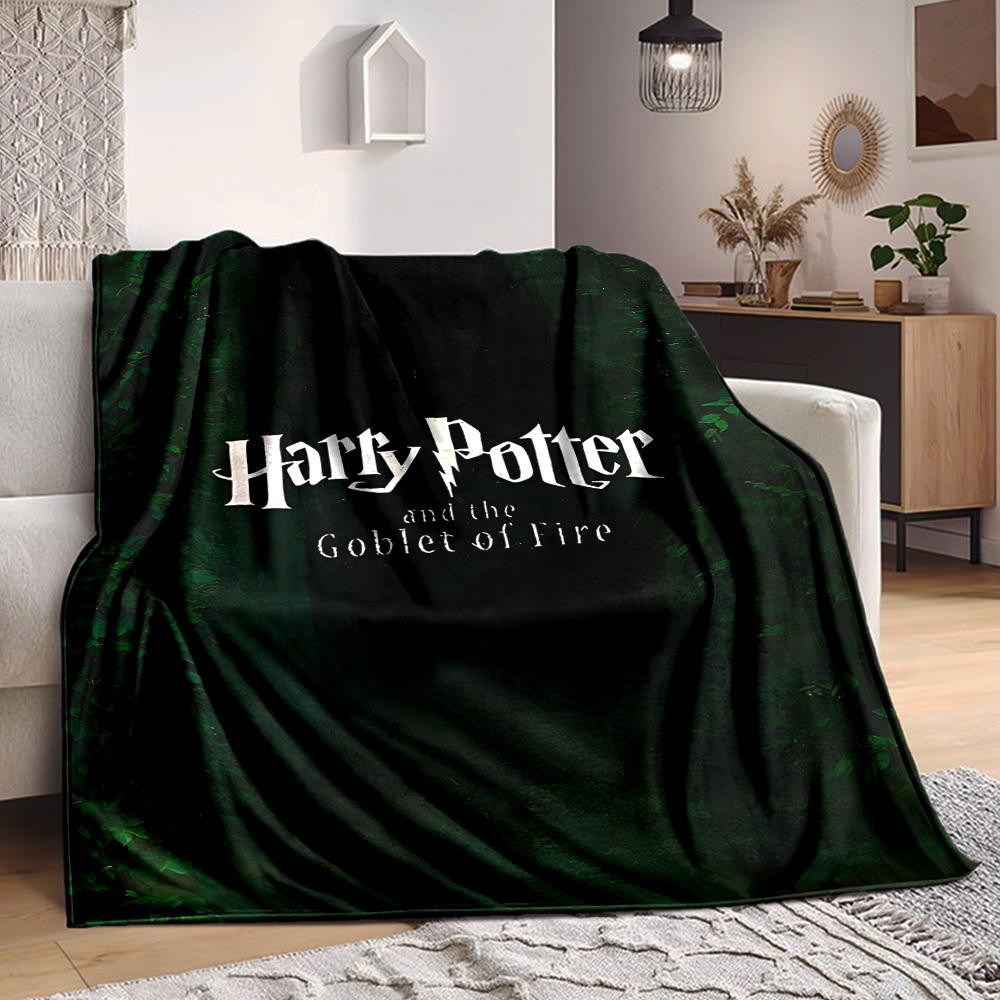 1pc Harry Potter Flannel Throw Blanket - HD Printed Lightweight Soft Warm All-Season Blanket for Sofa, Bed, Travel, Camping 034