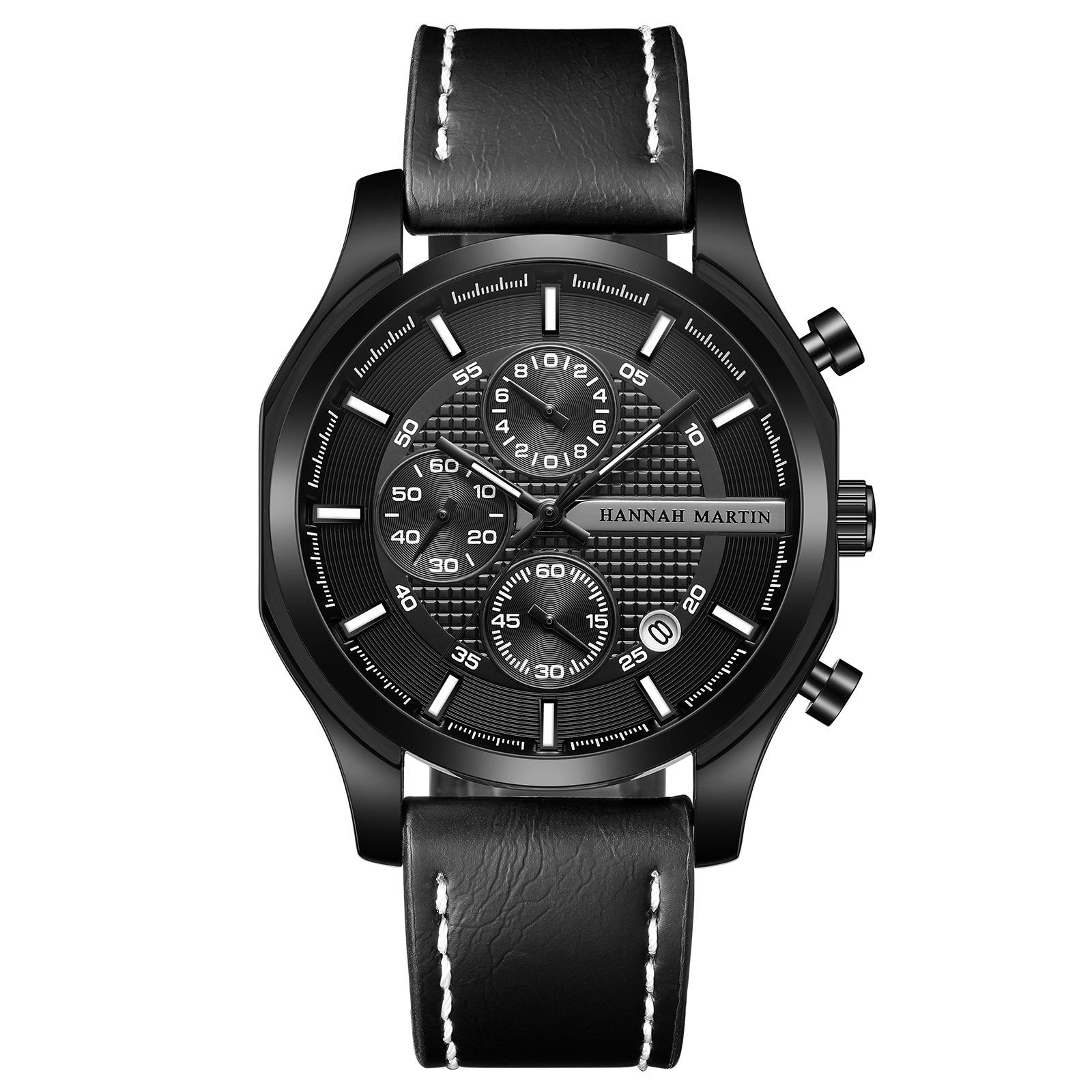 

Men s Luminous Waterproof Quartz Watches with Business Calendar and Six-Hand Function