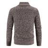 Jeseň a zima pánske plus zamatový hrubý stojačik sveter sveter teplý sveter kabát na zips cardigan pánsky trend