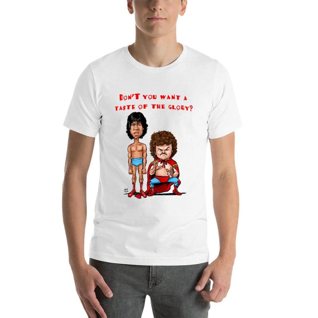 Nacho Libre Taste of the Glory T-shirt Funnys Oversizeds Mens Plain T Shirts