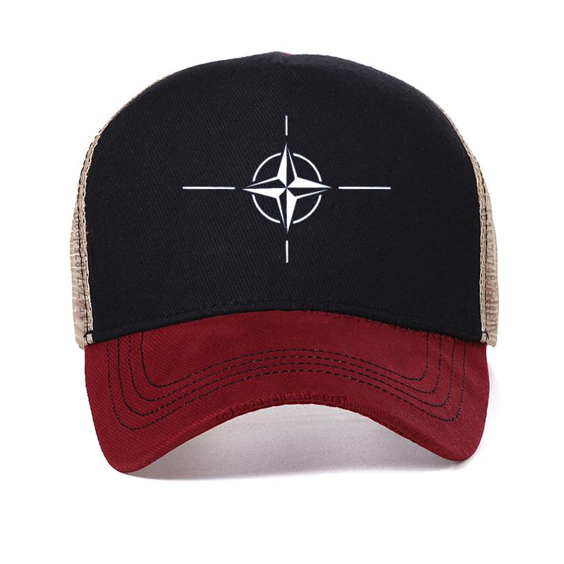 

North Atlantic Treaty NATO men hat Leisure outdoors Men Women Adjustable Dad hat outdoors Mesh Breathable hats Adjustable красный