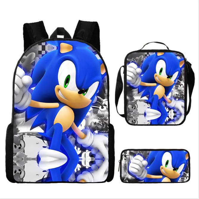School Bag Three-Piece Set, Primary School Bag, Animation Cartoon School Bag, Satchel, Pencil Case.