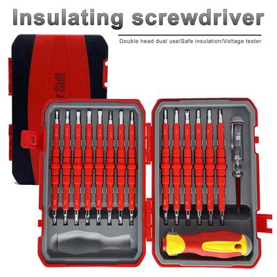 Insulated Screwdriver Set 29 In 1 Precision Double Head Screwdriver Cr-v Magnetic Bits Repair Tool For Electrical Car Furniture