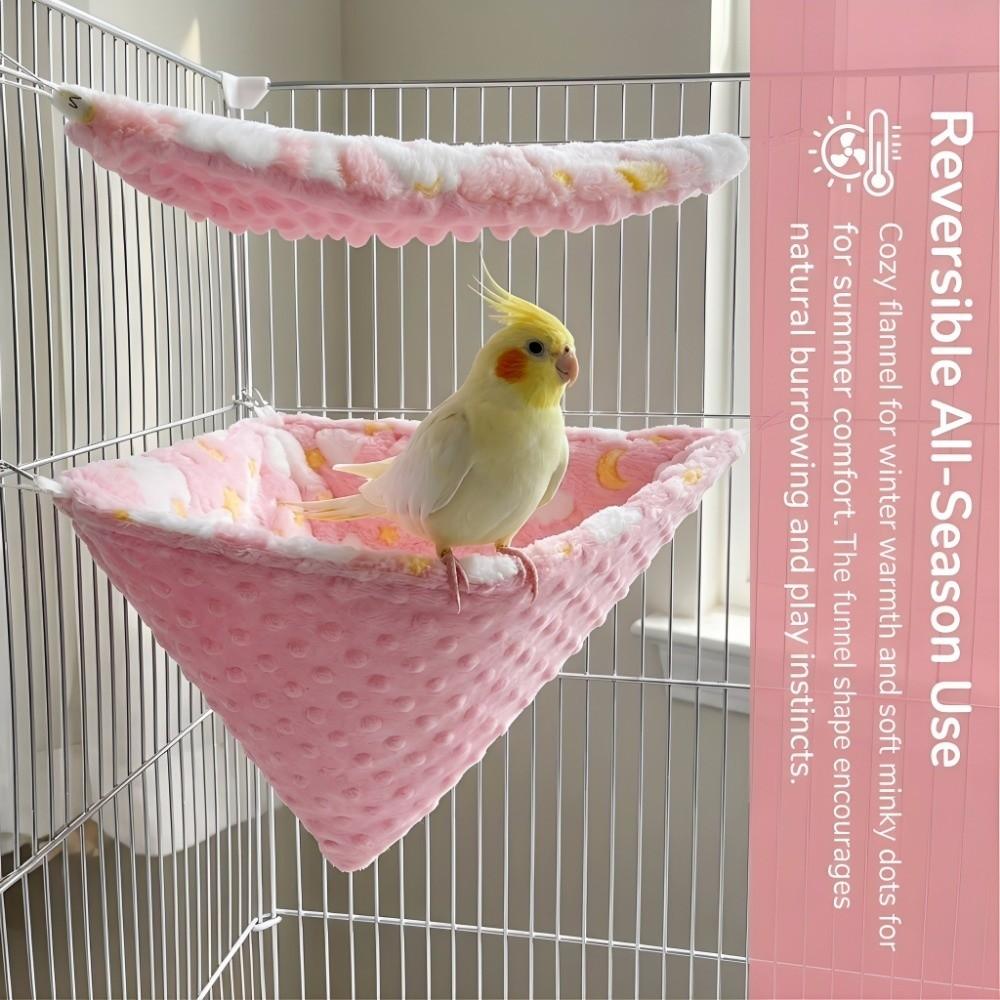 2Pcs/Set Flannel Velvet Sugar Glider Nest Comfort Breathable Pet Hammock Funnel Design Warm Squirrel Beds Pet Cage