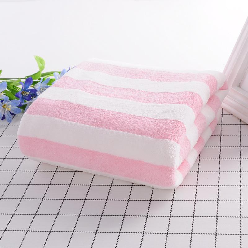 Striped Face Towel and Bath Towel Absorbent, Breathable Bath Towel and Hair Towel for Adults