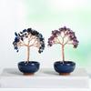 Gemstones Bonsais Tree Miniature Crystal Money Tree Ornament for Fengshuis Enthusiasts Seek Wealth and Positive Energy