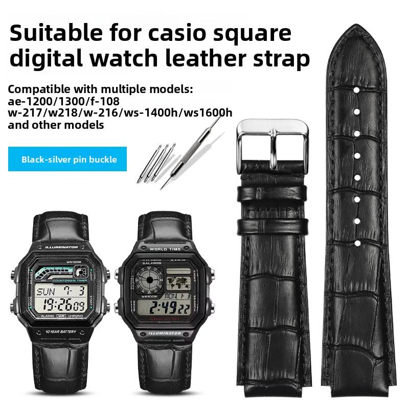 

AE1200 Genuine Leather Strap For Casio G-Shock AE-1200WH/1300/1000 A159 A158W A168 F91w Men Modified cowhide Bracelet Watch Band 18mm