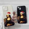 Kunst Ästhetisch Lustig Weihnachten Mona Lisa Handyhülle für IPhone 17Air 17Pro 17 16 15 14 13.12 11 Pro Max Weiche Silikon Rückabdeckung