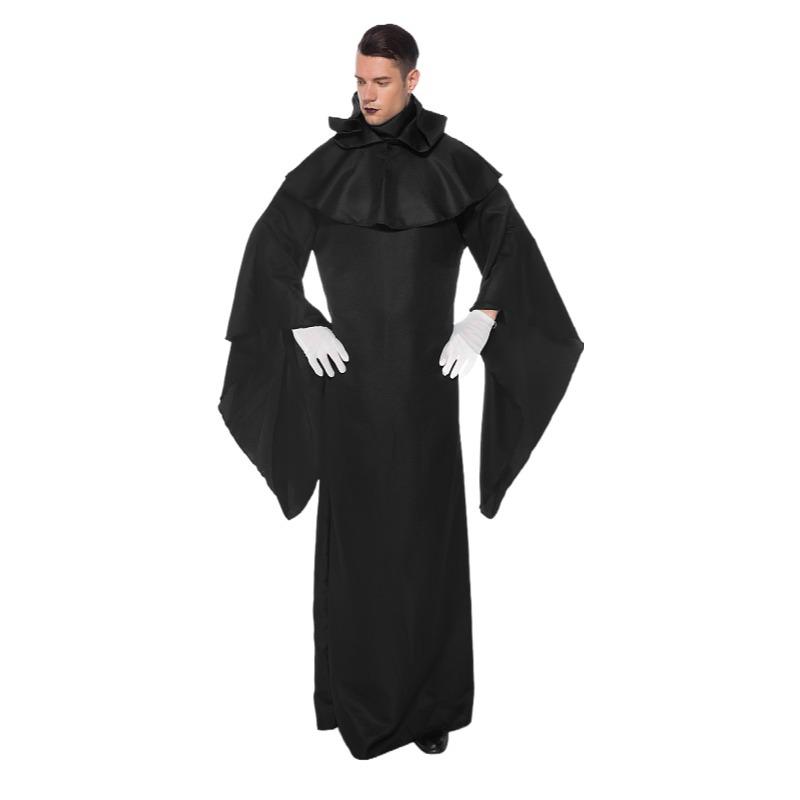 Halloween Dunkler Hexenmeister Robe: Magier- und Vampirkostüm für Bühnenauftritte