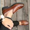 New Men's Shoes Fashion Crocodile Pattern Fringed Leather Shoes British Style Business Dress Casual Shoes Overalls Small Leather Shoes