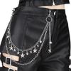 Versatile Geometric Metal Star Waist Chain with Tassels - Hip Hop Punk Style for Women