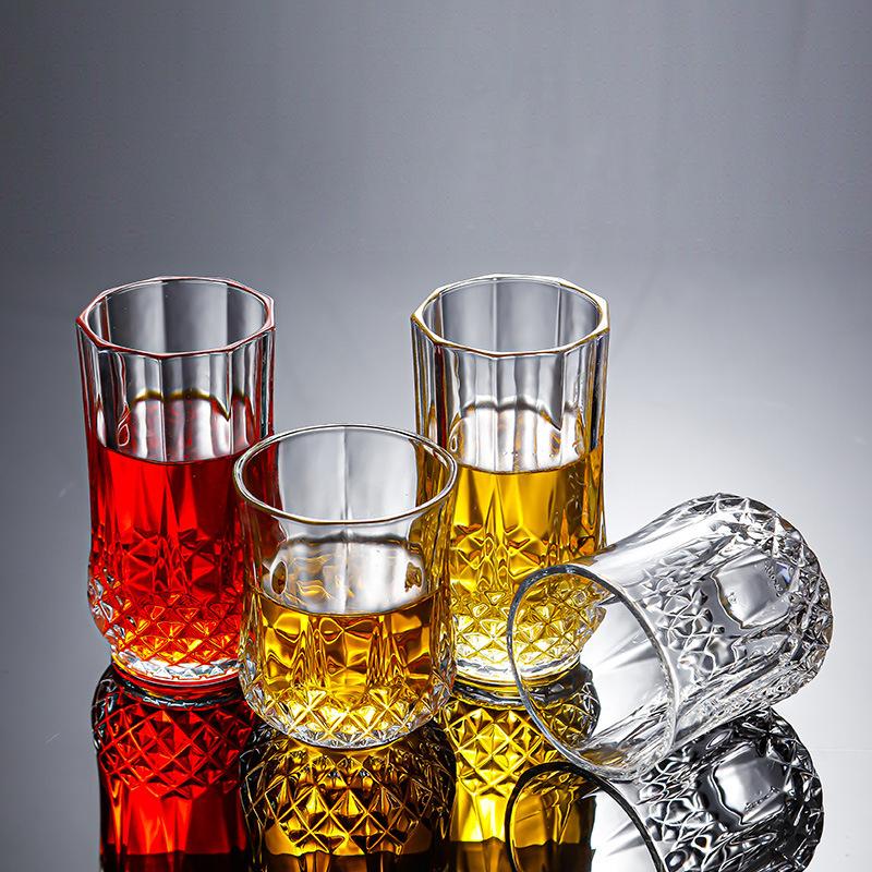 Leichter Luxus Diamantgeschnitztes Glas Tasse Mehrere Kapazitäten Weingläser Party Kreatives Cocktailglas Saftgetränkebecher Trinkgeschirr
