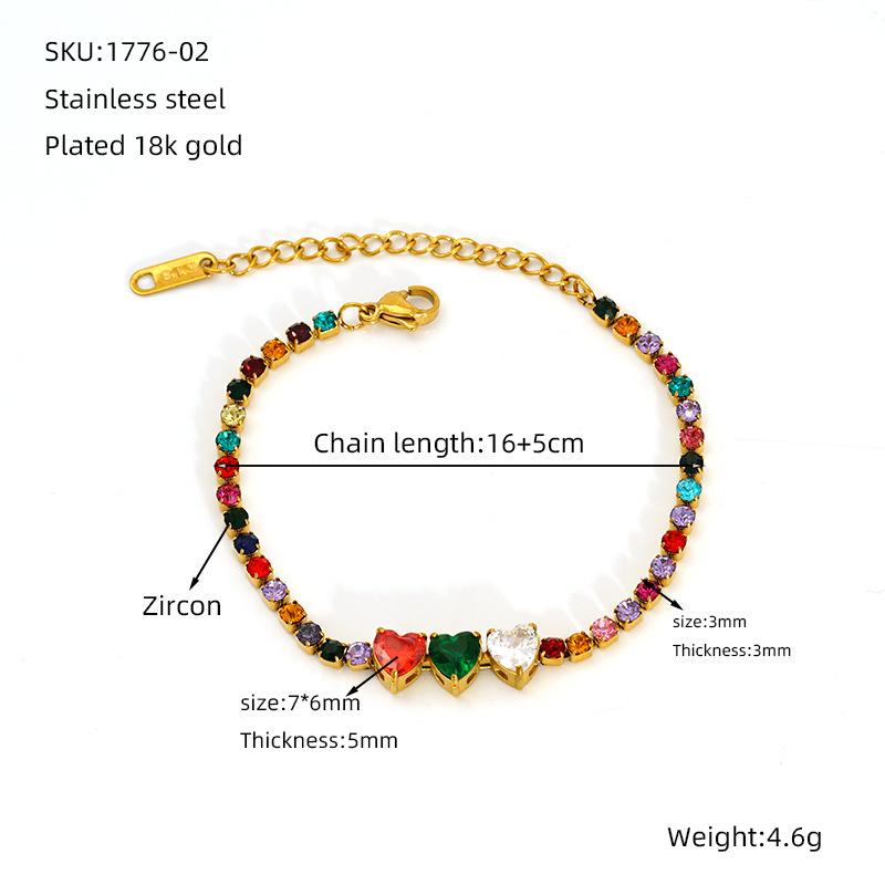 2026 European and American Zircon Tennis Chain Bracelet Women's Full Diamond Ins Niche Design Light Luxury High-end Jewelry