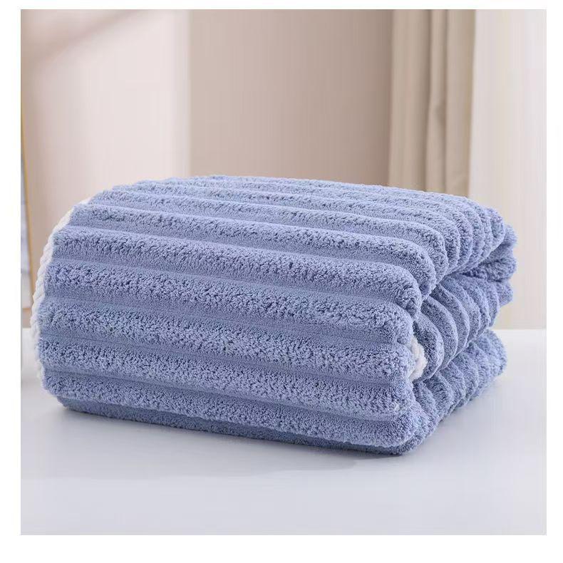 

Candy Stripe Coral Fleece Towel - Thicker, More Absorbent, Lint-Free, Quick-Drying Face Towel 35x75 cm синій