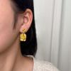 CARLIDANA Stainless Steel Chunky Texture Hoop Earrings Jewelry for Women Gold Plated Huggie Chunky Statement Stud Earrings