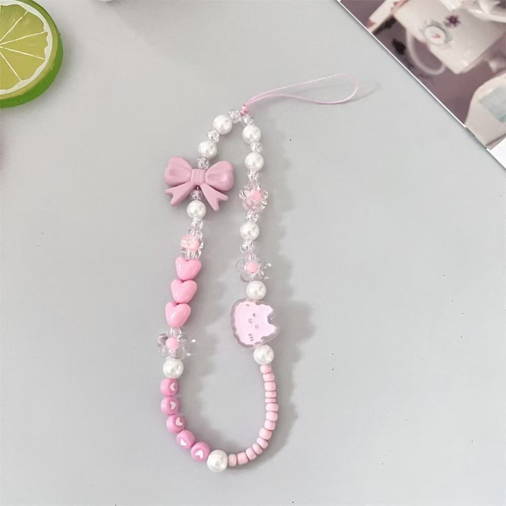 Cartoon Butterfly Bow Phone Chain Candy Colored Phone Wrist Strap Bag Pendant  Phone Accessories