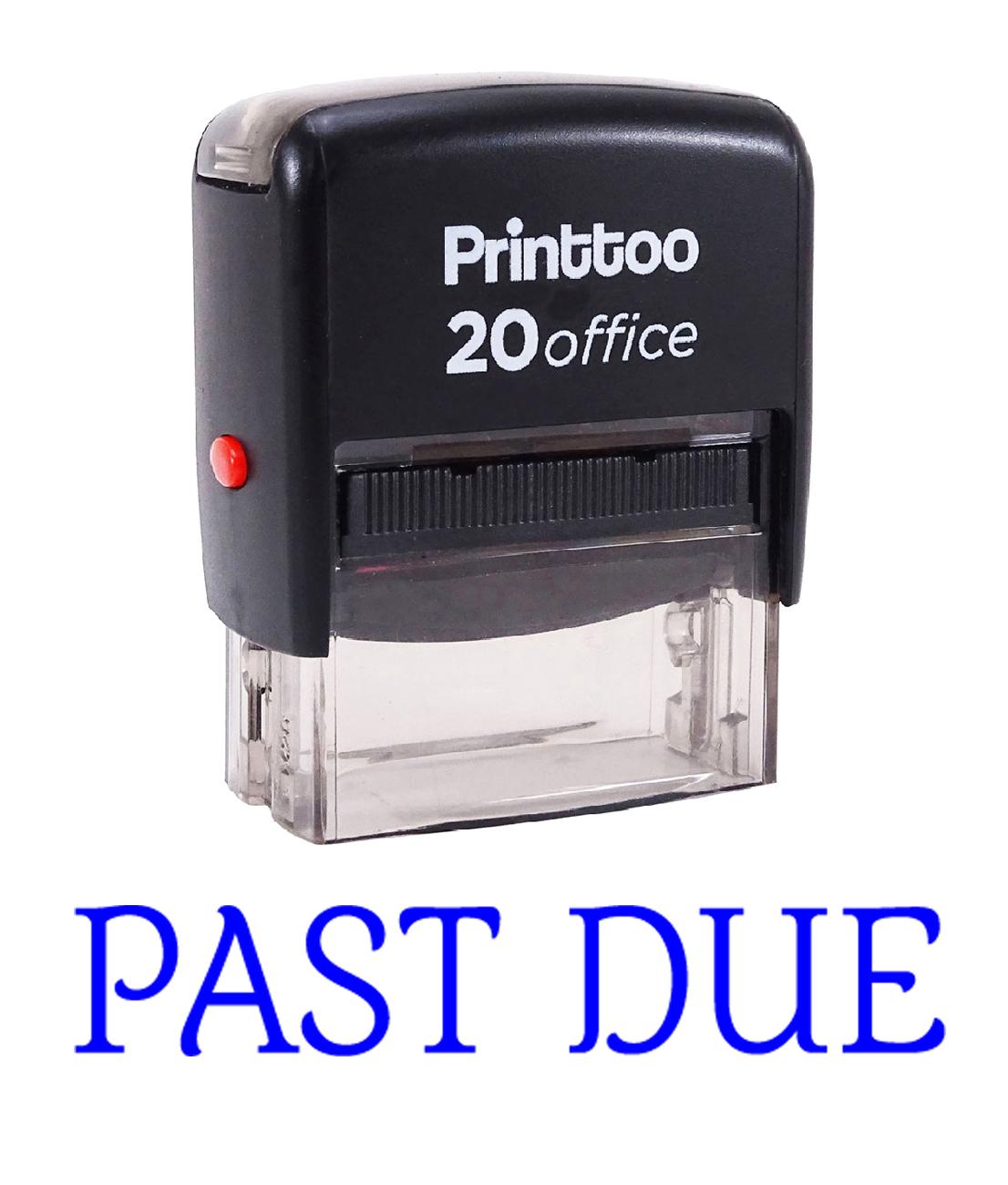 

Printtoo Office Stationary Custom Stamp PAST DUE Self Inking Rubber 14 mm x 38 mm (Approx) синій