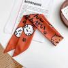 Fashion Printing Letter Hair Ribbons French Elegant Long Headband Bag Strap Accessories Girls Bow Knot Long Hair Scarf HairBand