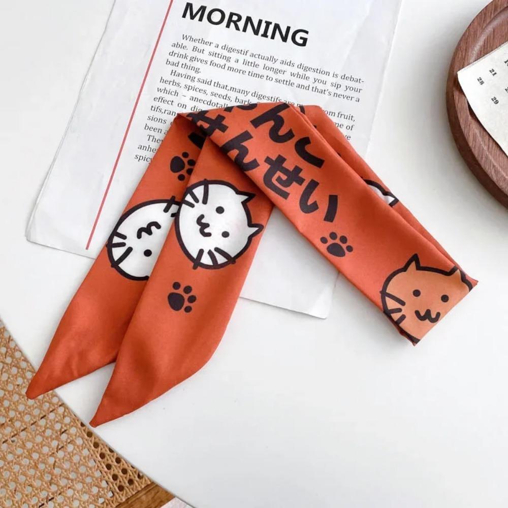 Fashion Printing Letter Hair Ribbons French Elegant Long Headband Bag Strap Accessories Girls Bow Knot Long Hair Scarf HairBand